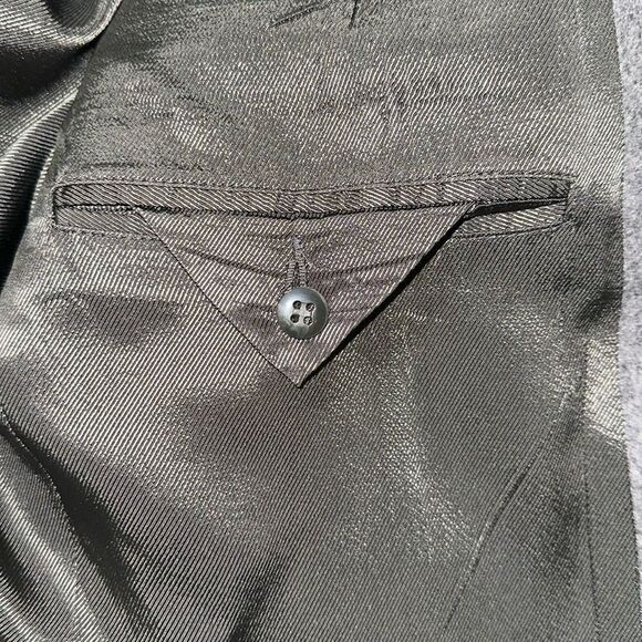 OSCAR DE LA RENTA 44L Gray Pure Wool Cashmere Blend Blazer Jacket Sport Coat - Picture 13 of 16